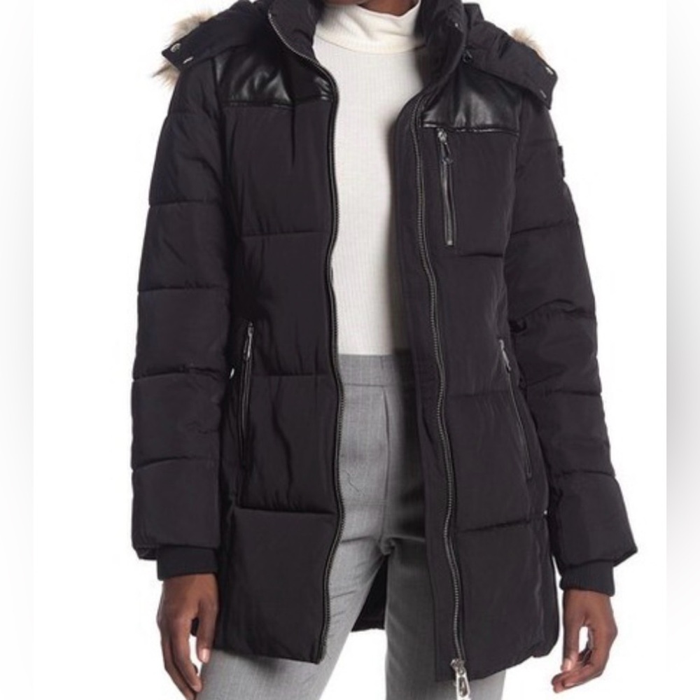 Noize Charcoal Puffer Coat for Women